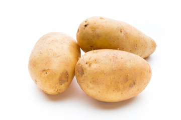 New potato isolated on the white background.