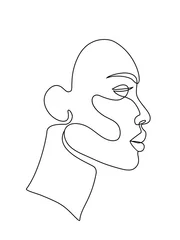 Poster Im Rahmen Frau Gesicht Strichzeichnungen © ColorValley