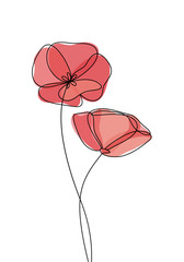 Poppy flower icon, logo, label - 211586658