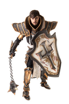 Man with knight costume