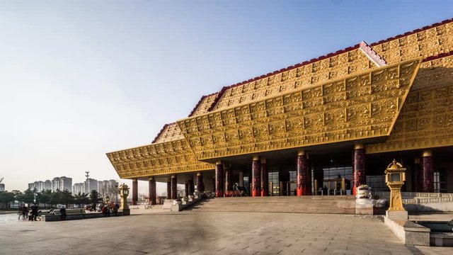 Timelapse of the visitors at National Museum of Chinese Writing, Anyang, China