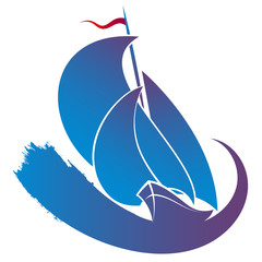 Obraz premium Yacht with sail design