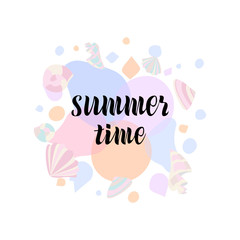 Hand drawn lettering phrase Summer time