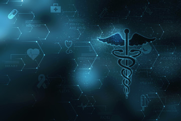 2d illustration caduceus medical symbol
