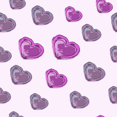 Vector seamless pattern with hearts. Valentine's day background. Can be used for wrapping paper, design of banners, cards, print on clothes. Creative wedding invitation backdrop.