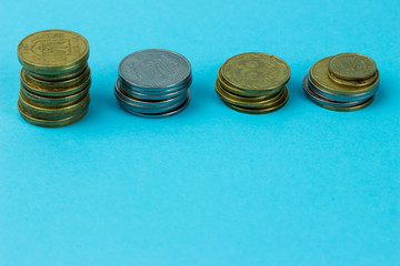 Coins tower. Money concept.  Empty space for text and design