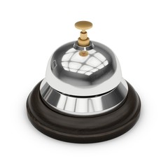 3D Rendering Reception bell isolated on white