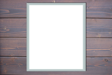 Dark Brown wood plank wall texture background. Photo Frame Mock Up. Empty space for text design and message 