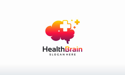 Health Brain logo designs concept vector, Brain logo template vector