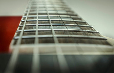 Rock guitar. Close-up view part of guitar, very popular musical