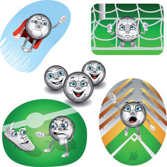 Set of life soccer balls