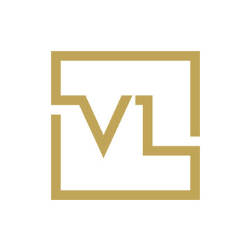two letter logo line square VA TO VZ