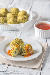 Zucchini tots on the plate