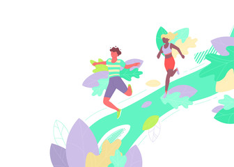 People jogging in summer 