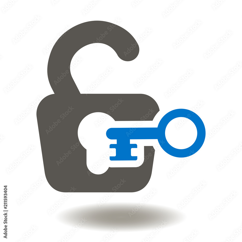 Aufkleber padlock open key icon vector. access unlock illustration. lock with key sign. security logo. privacy