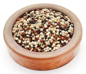 Fresh mixed quinoa in a bowl