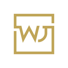 Fototapeta premium two letter logo line square WA TO WZ