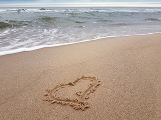 Strand mit Herz quer