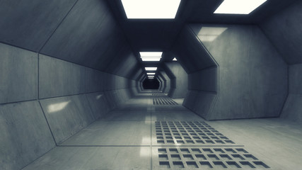 Obraz premium 3d Render. Futuristic interior design for movie or background