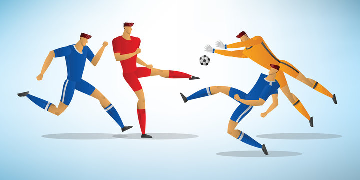 Illustration of soccer players 10