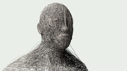 3D render. Human face art portrait - obrazy, fototapety, plakaty