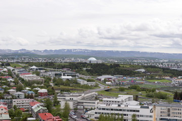 Aerial view of downtown Reykjavik. Capital of Iceland