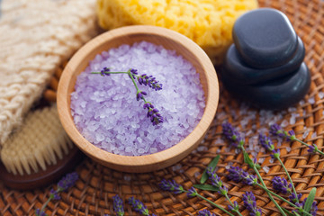 Fototapeta na wymiar lavender bath salt