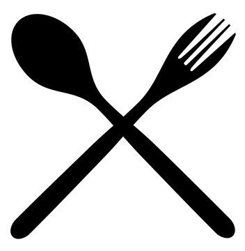 Simple illustration spoon fork icon vector eps 10
