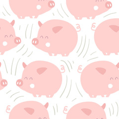 Cute pigs seamless pattern