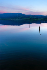Sardegna, laguna di Marceddì al tramonto, Italy 