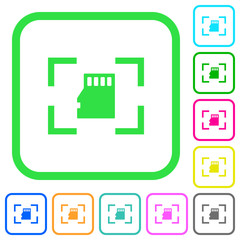 Camera memory card vivid colored flat icons