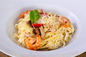 Seafood pasta with prawn