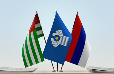 Flags of Abkhazia CIS and Serbian Krajina