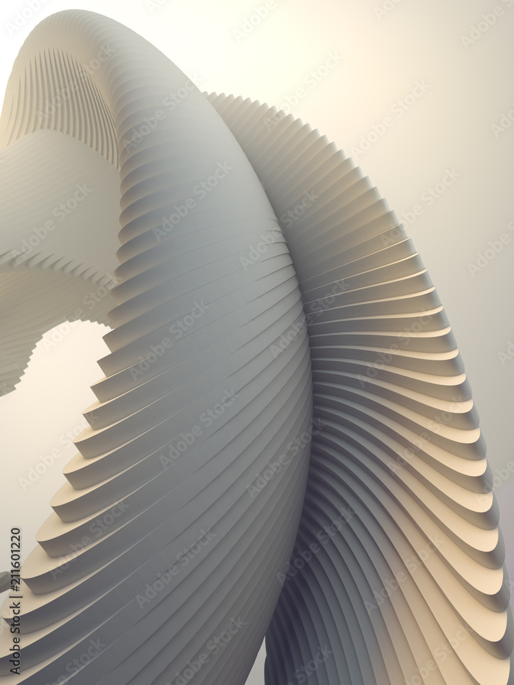Poster white stripe pattern futuristic background. 3d render illustration