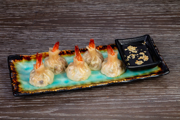 Delicious dim sum with shrimps