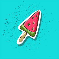 ice cream with watermelon taste in watermelon shape fashion patch badge sticker