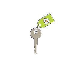 House key line icon