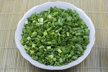 green fresh seasonings in a plate