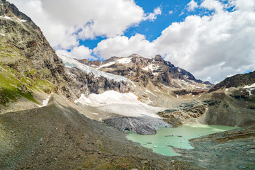 Alta Valmalenco (IT) - Vista aerea del ghiacciaio di Fellaria - luglio 2018 