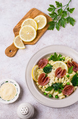 Traditional pasta with vegetables