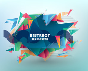 Colorful abstract design. Modern geometric style trends. Background for banner, card, poster, identity,web design.