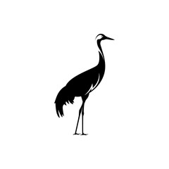 Obraz premium vector crane bird silhouette