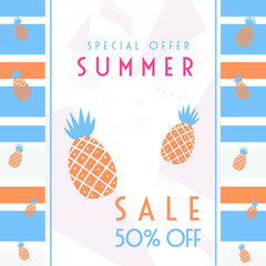 Summer sale banner vector illustration