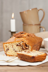 Home Baked Cinnamon Pecan Cake.