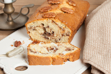 Home Baked Cinnamon Pecan Cake.