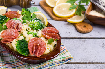 Traditional pasta with vegetables