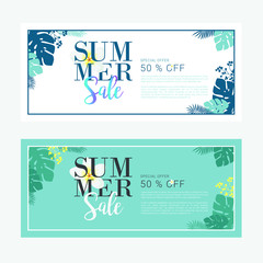Fototapeta premium Summer sale banner vector illustration