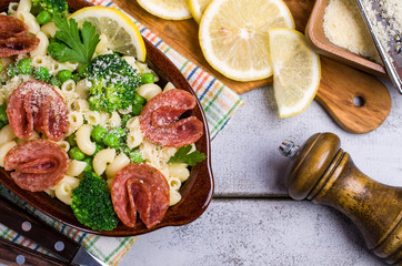 Traditional pasta with vegetables