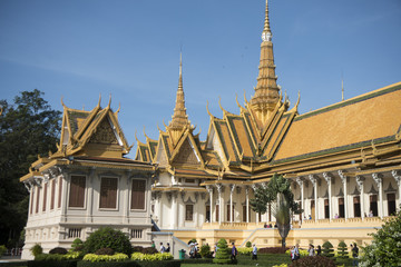 Naklejka premium CAMBODIA PHNOM PENH ROYAL PALACE THRONE HALL