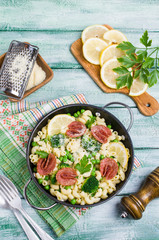 Traditional pasta with vegetables